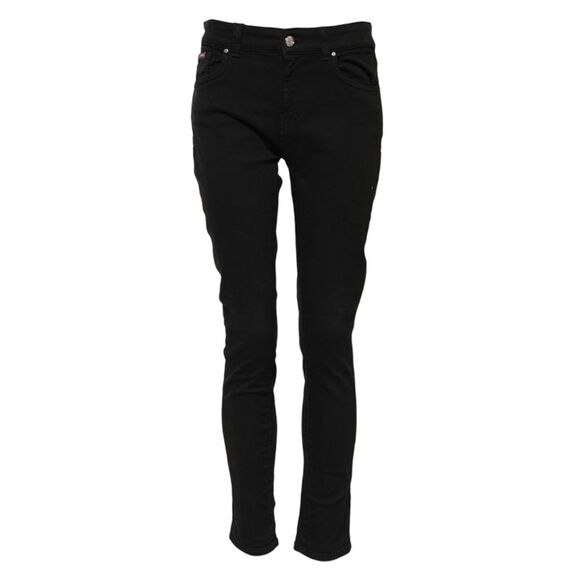 Dolce & Gabbana Black Cotton Skinny Mid Waist Denim Women's Jeans